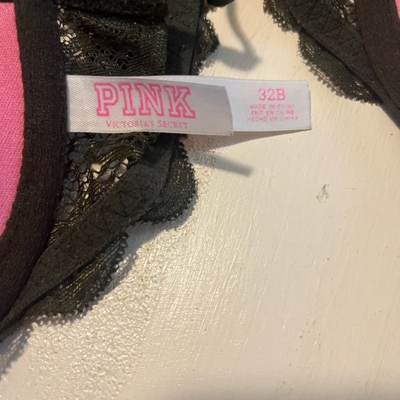 Victoria’s Secret PINK Sz 32B Lace Racerback Front Close Push Up Bra - Picture 5 of 5